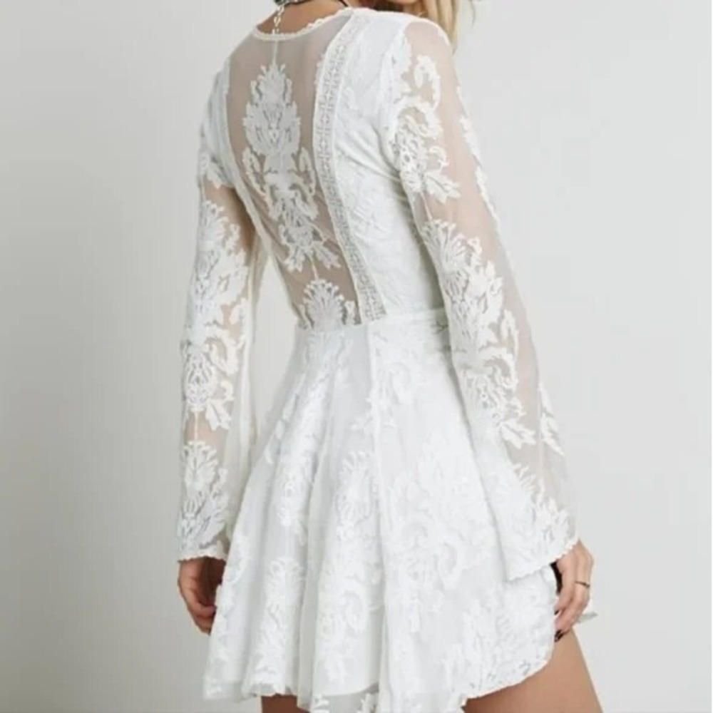 Free People‎ Reign Over Me Dress 4 Sheer Embroidered Lace Bell Sleeve Festival - Picture 3 of 16